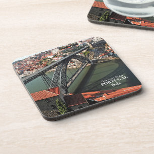 Porto bridge over Douro River, Portugal Coaster
