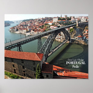 Porto bridge over Douro River, Portugal Poster