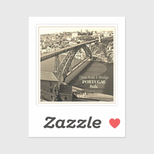 Porto bridge over Douro River, Portugal, sepia (Sheet)