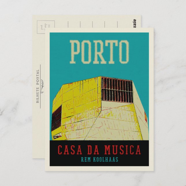 Porto Casa da Musica illustration Portugal Postcard (Front/Back)