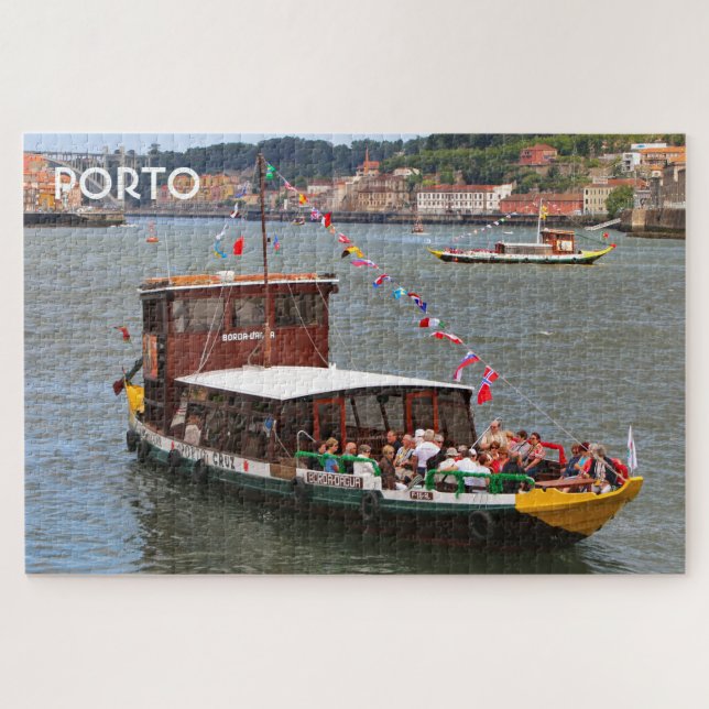 Porto: Cruise boat about to dock, Portugal Jigsaw Puzzle (Horizontal)