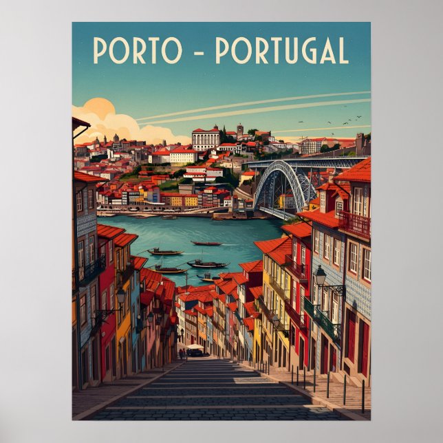 Porto, Portugal – City & River Poster (Front)