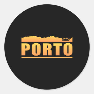 Porto Portugal City Skyline Cityscape Funny Gift Classic Round Sticker