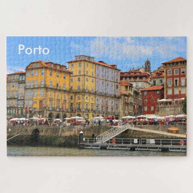 Porto: Portugal, docks and buildings Jigsaw Puzzle (Horizontal)