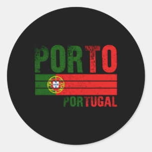 Porto Portugal Flag Portuguese S Classic Round Sticker