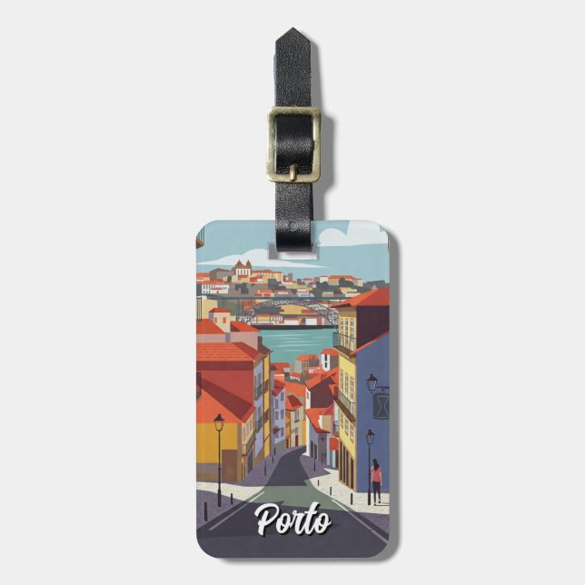 Porto Portugal Travel Abstract Luggage Tag (Front Vertical)