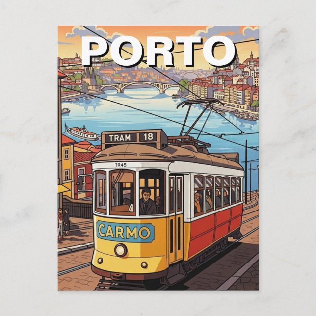 Porto Portugal Travel Abstract Postcard (Front)