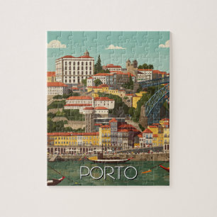 Porto Portugal Travel Abstract Vintage Jigsaw Puzzle