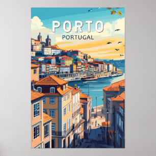 Porto Portugal Travel Art Vintage Poster