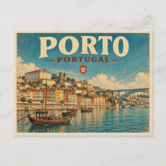 Porto Portugal Vintage Travel Postcard