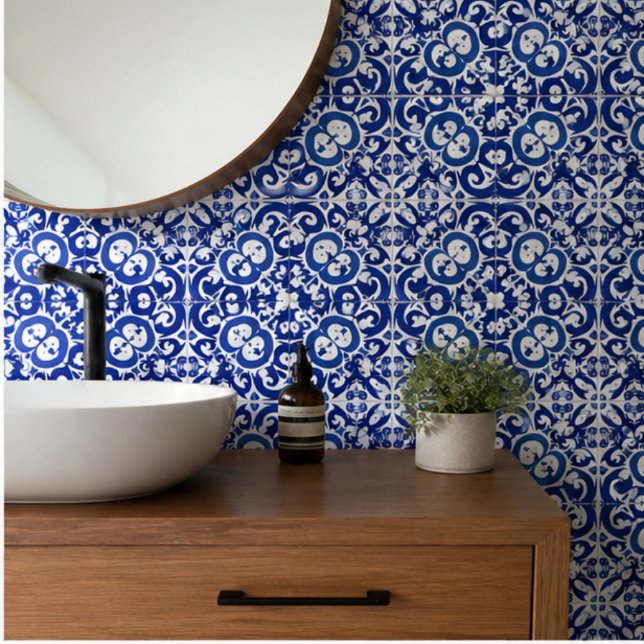Porto Royale Blue Baroque Elegant Mediterranean  Ceramic Tile (Creator Uploaded)