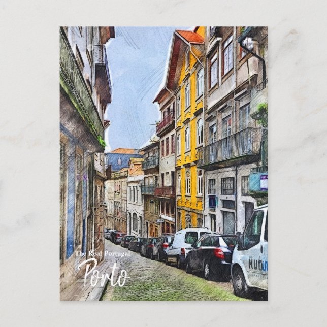 Porto Streets Portugal Postcard (Front)