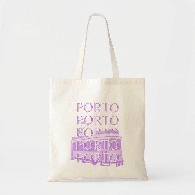 Porto Travel Art, Portugal, Pastel, Minimalist Tote Bag (Front)