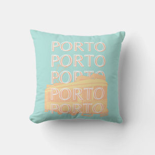 Porto Travel Art, Portugal Travel Art, Pastel Cushion