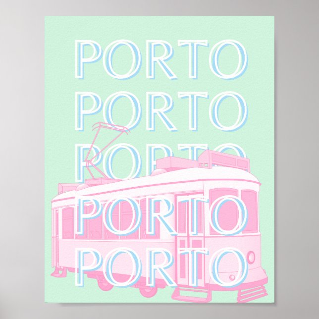 Porto Travel Art, Portugal Travel Art, Pastel Poster (Front)