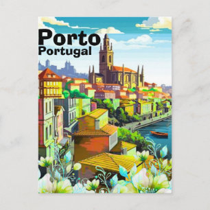 Porto Travel Postcard Art, Portugal Travel Art, Po