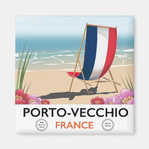 Porto-Vecchio, France beach travel poster Magnet