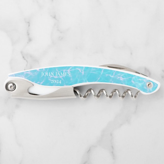 Portofino Aqua White Beach Party Corkscrew (Front)