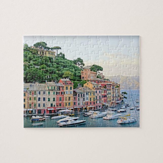 Portofino Harbor - Summer in Italy - 8x10 inch Jigsaw Puzzle (Horizontal)