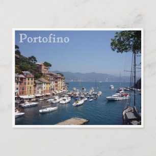 portofino harbour italy postcard
