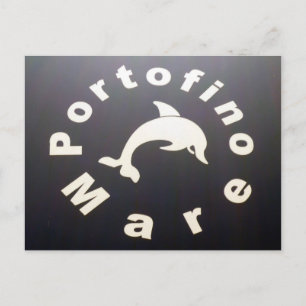 portofino mare black postcard