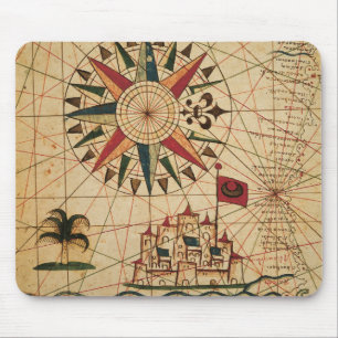 Portolan Chart   Map of Cairo, Egypt Mouse Pad