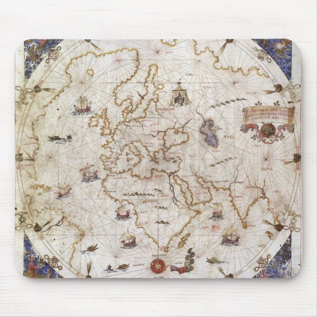 Portolan Chart of the World | 1519 Mouse Pad (Front)
