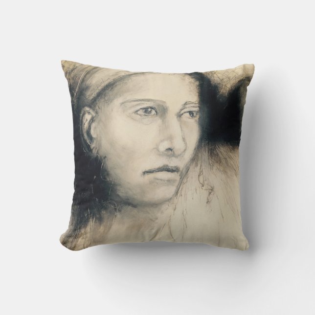 Portrait #2 Pillow Shades of Grey (Front)