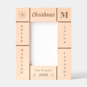 Portrait 4x6 Christmas Our Family Personalised Etched Frames