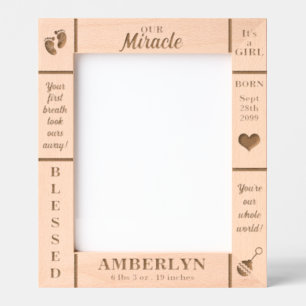 Portrait 8x10 New Baby Personalised Etched Frames