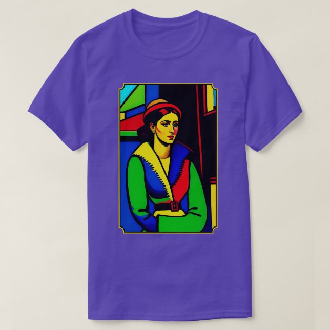 portrait a painting of a woman waiting 1 T-Shirt (Design Front)