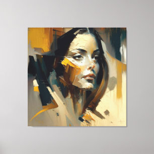 portrait, abstraction, watercolor, art, decor, canvas print