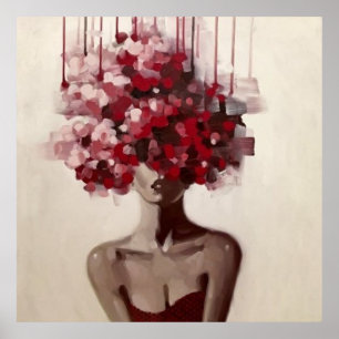 portrait, abstraction, watercolor, art, decor, poster