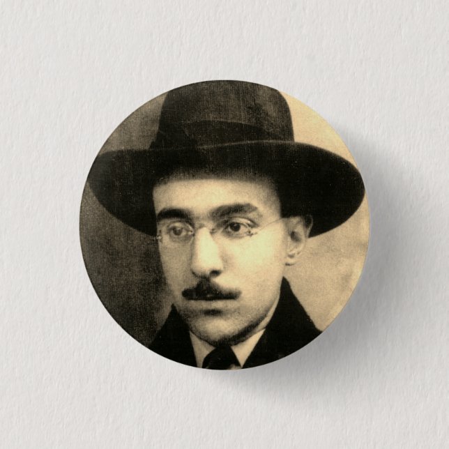 Portrait and Signature of Fernando Pessoa 3 Cm Round Badge (Front)