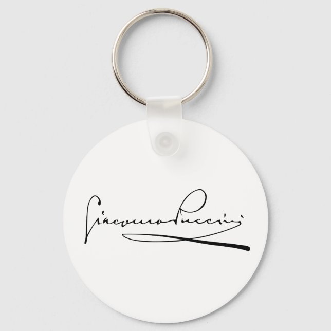 Portrait and Signature of Giacomo Puccini Key Ring (Front)