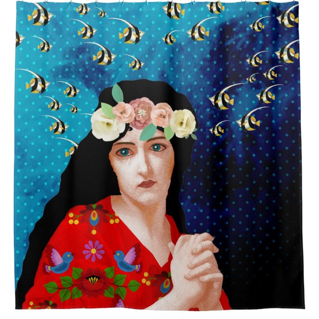 Portrait Art Shower Curtain (Front)