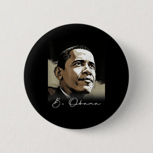 Portrait Barack Obama President Patriotic 6 Cm Round Badge