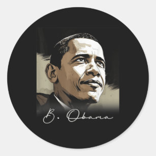Portrait Barack Obama President Patriotic  Classic Round Sticker