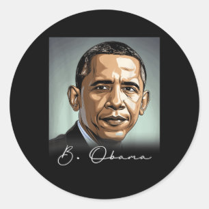 Portrait Barack Obama President Patriotic  Classic Round Sticker