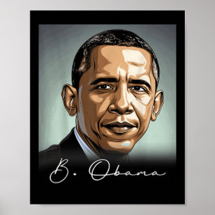 Portrait Barack Obama President Patriotic Poster