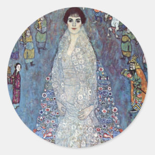 Portrait Baroness Elisabeth Bacchofen Echt, Klimt Classic Round Sticker