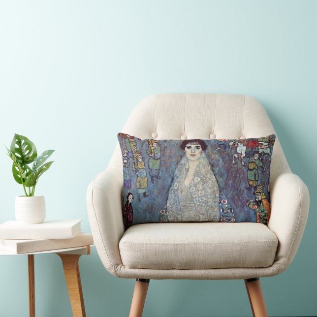 Portrait Baroness Elisabeth Bacchofen Echt, Klimt Lumbar Cushion (Chair)