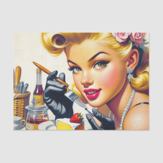 Portrait Beautiful Pin Up Tissue Paper (Front)