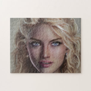 Portrait Blonde Smile Young Woman  Jigsaw Puzzle