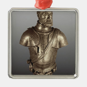 Portrait bust metal ornament