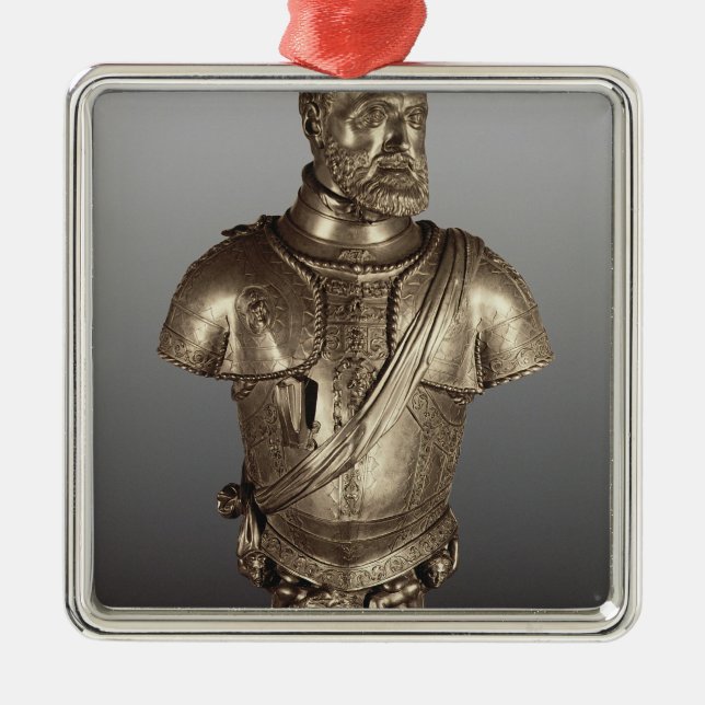 Portrait bust metal ornament (Front)