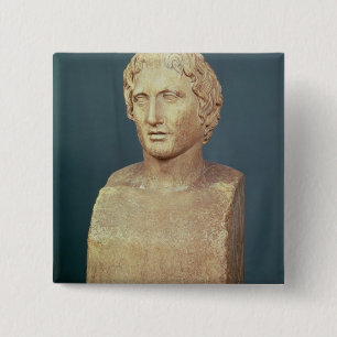 Portrait bust of Alexander the Great 15 Cm Square Badge