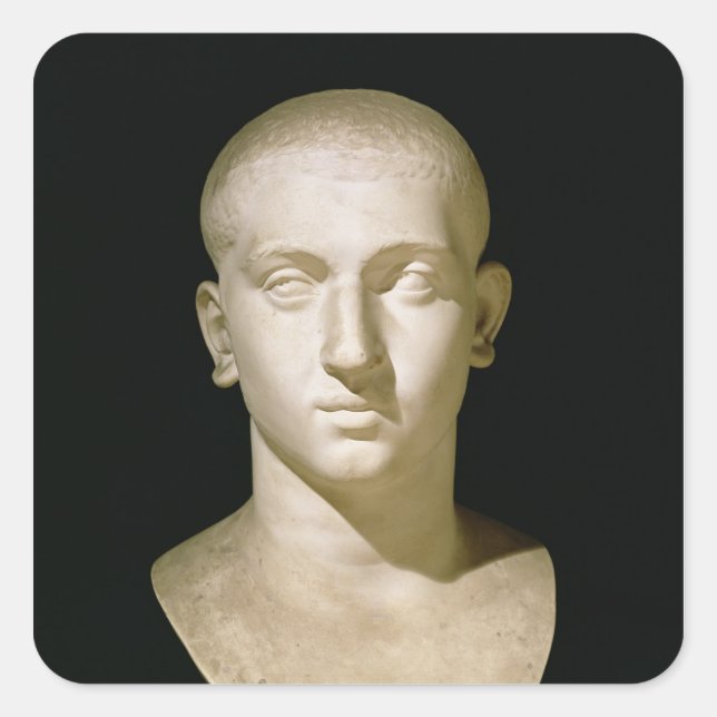 Portrait bust of Emperor Severus Alexander Square Sticker (Front)