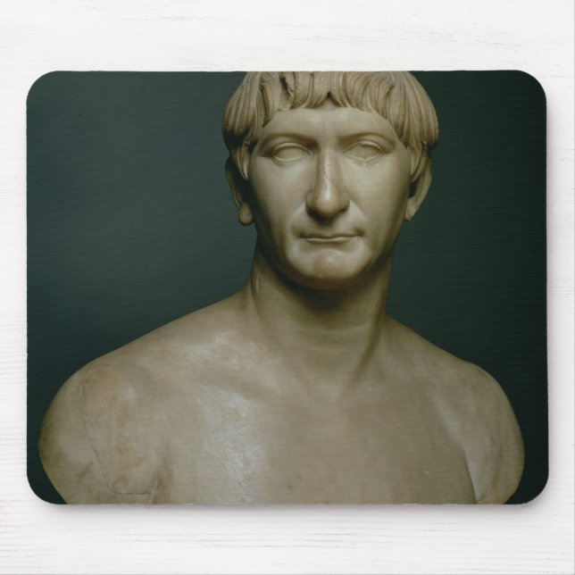 Portrait bust of emperor Trajan (53-117 AD) 1st-2n Mouse Pad (Front)