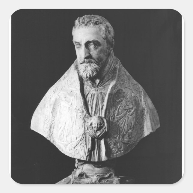 Portrait bust of Francois d'Escoubleau Square Sticker (Front)
